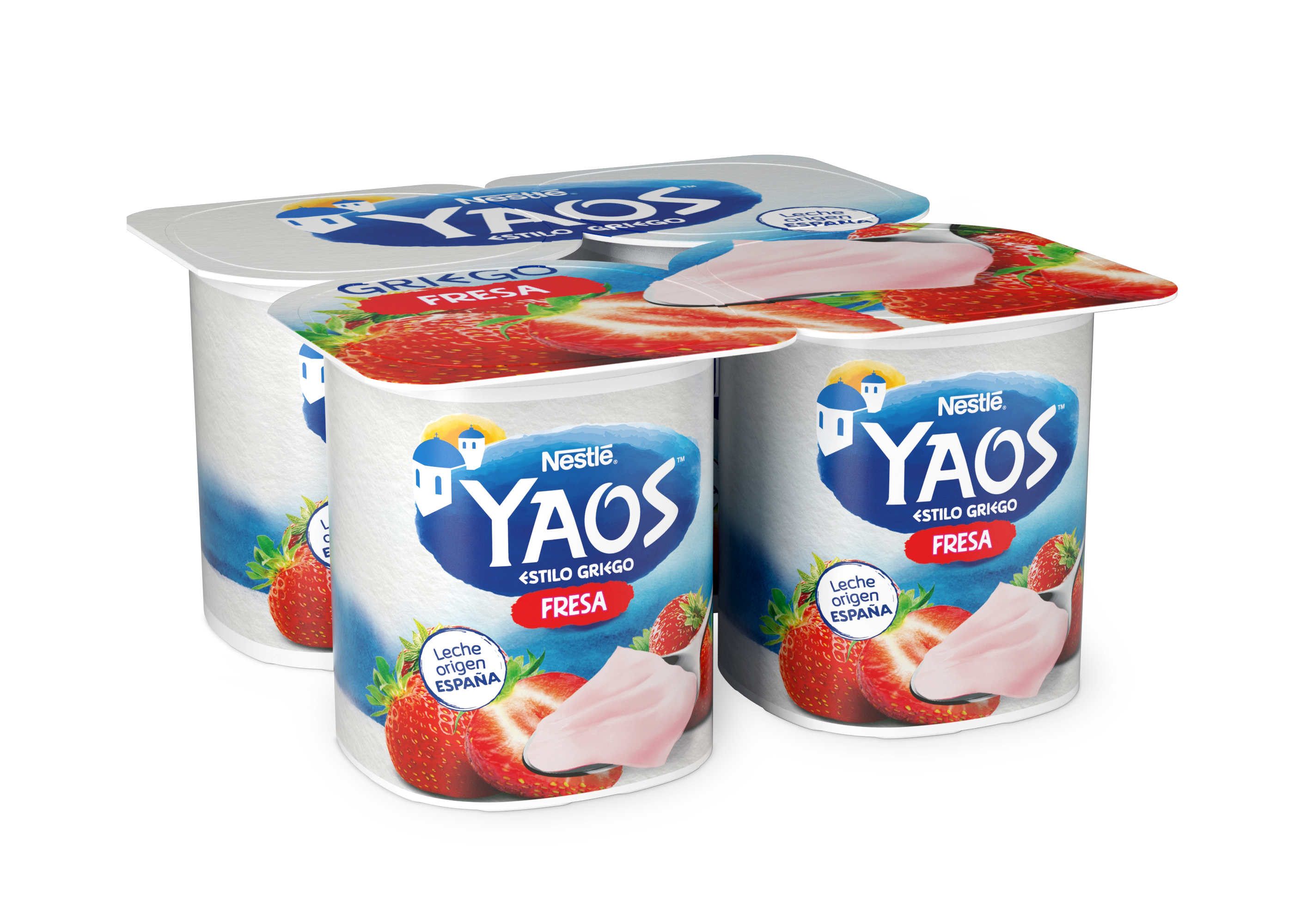 Yogur griego sabor fresa, Gama básica, Nestlé YAOS