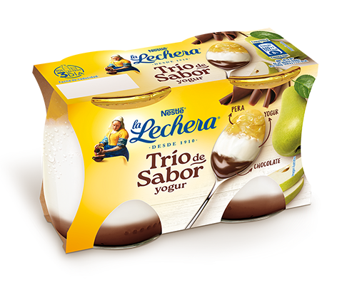 Yogur TRIO de Sabor Pera-Chocolate