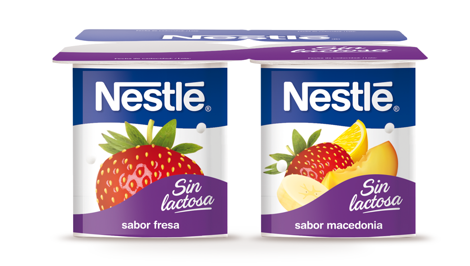 Yogur sabores de fresa y plátano OH! LAIT 125g 8u